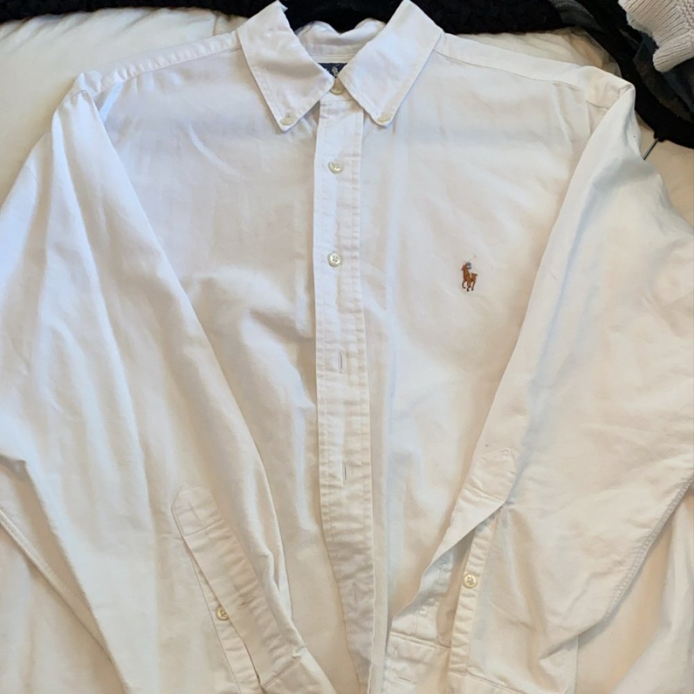 White Ralph Lauren Oxford Style Button Up